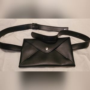 Black Leather Belt Bag